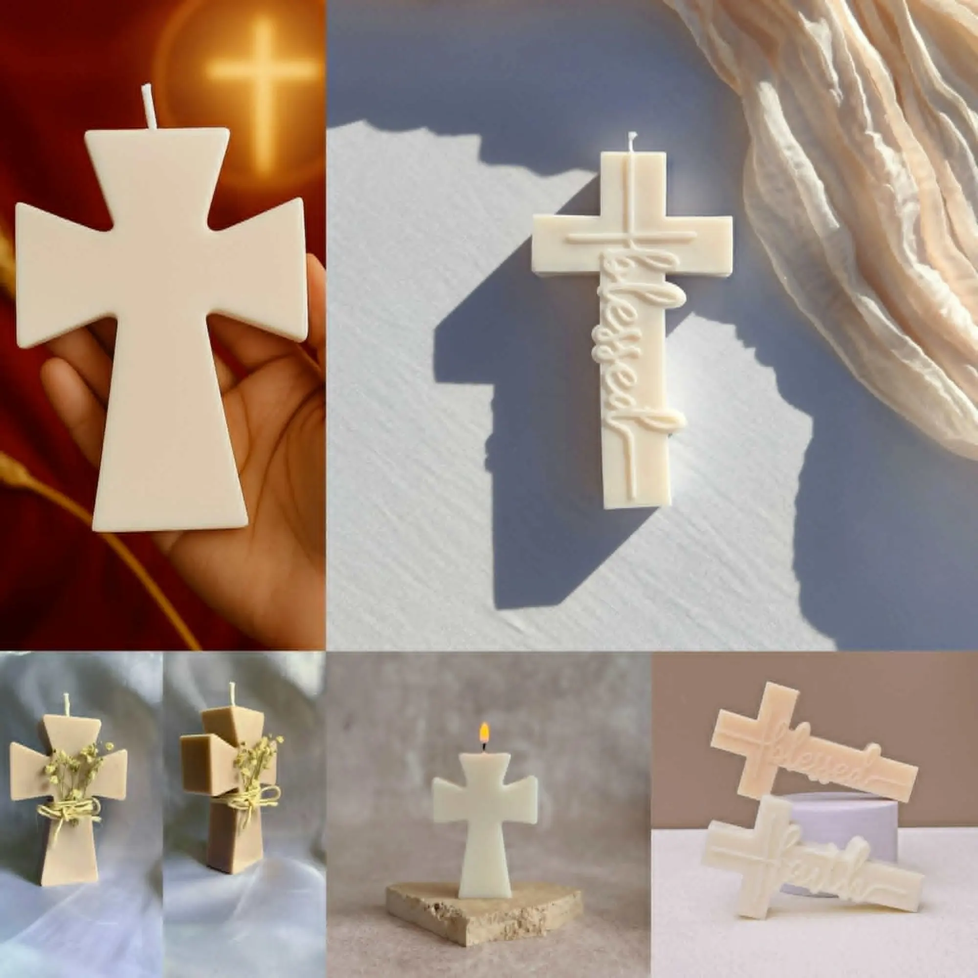 Faith Cross Candles (Priced Each)